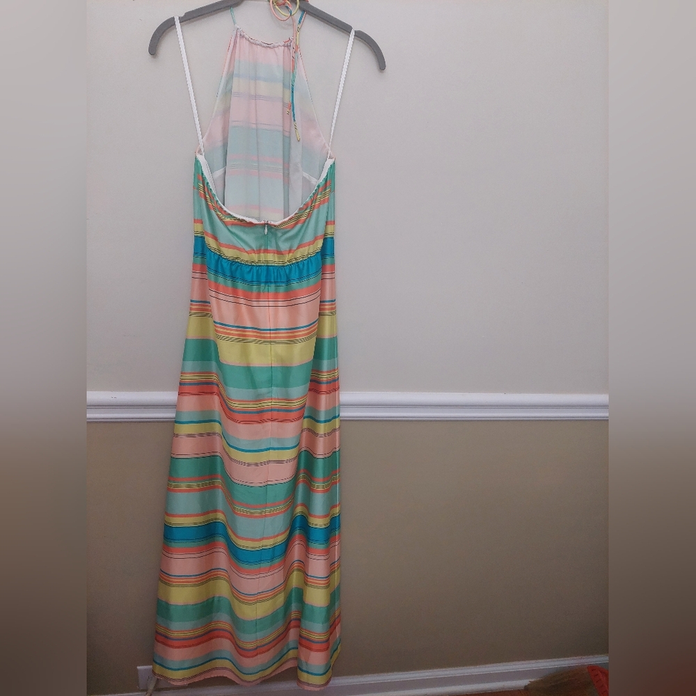 Ann Taylor Multicolor Striped MAXI Dress Size 6 NEW - Picture 3 of 5